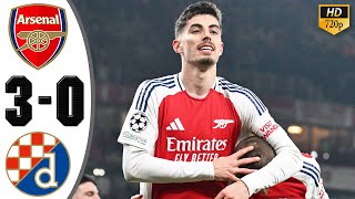 Arsenal vs Dinamo Zagreb 3-0 Highlights \u0026 All Goals 2025 HD