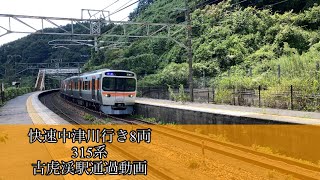 快速中津川行き8両　315系　古虎渓駅通過動画