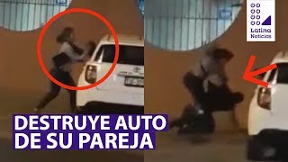 #90Matinal (2-5-19) Mujer enloquece por infidelidad de su pareja y destruye su auto