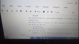 Implementation of Bisection method in Python