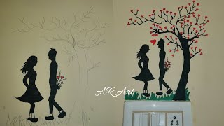 Wall Light Switch Board Decoration | Switch Board Painting | Romantic Couple Under Love Tree