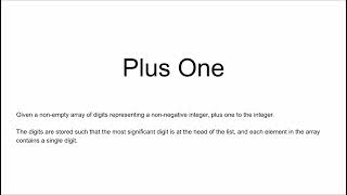 PlusOne using Array [Java] - Coding interview question in 2025