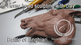 Horse head sculpting with clay - Battle of Anghiari