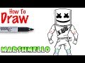 How to Draw Marshmello | Fortnite