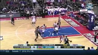 Tony Parker and Tim Duncan side pick and roll