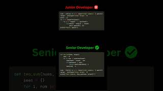 Python Junior Developer vs Senior Developer: Two-Sum Problem #DeveloperComparison