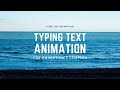 Pure CSS Typing Text Animation | CSS Animation Examples