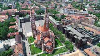 Szeged, Dóm Tér Fogadalmi Templom. 2022.05.09. (légi videó) JELVESZTÉS  ! :(