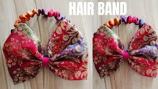 hair band cutting and stitching/baby girl bow hair band making at home easy way #shorts #ytshorts