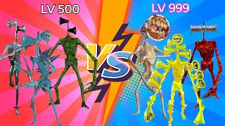 Team Siren Head vs Siren Head level up boss with Gold Siren Head #2