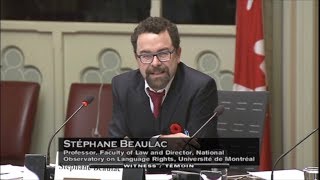 Stephane Beaulac: Comité du Sénat, langues officielles / Modernizing the Official Languages Act