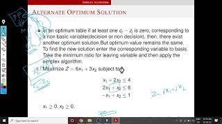 Simplex Method | Alternate Optimum