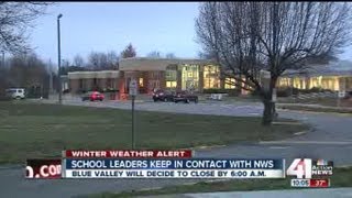 How do Kansas school districts decide on closings?