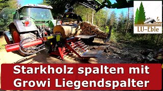 Buche Starkholz spalten mit Growi Liegendspalter