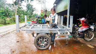 Repair old car parts to create a three-wheeled tricycle to create a protective shield