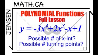 1.2 Polynomial Functions | Full Lesson | Grade 12 MHF4U jensenmath.ca