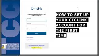 How to set up your ctcLink for the first time