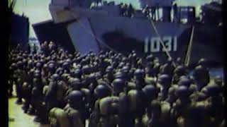 WW2: Troops Loading Aboard LST and Attack Transport Ship (APA) Activities at Sea (1944)