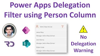 Part 5 - PowerApps Delegation & Gallery Filtering using Person column (single and multi select)