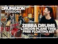 Zebra Drums London Plane Tree Free Floating drum kit demo by Drumazon, feat. Rocky Morris