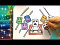 How to draw MARSHMELLO in Different colors cartoon Ideas 💜💖💛 Easy drawing & coloring drawing idea