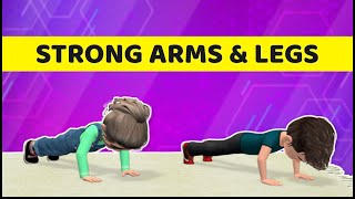 12-MIN STRONGER ARMS & LEGS – EXERCISE FOR KIDS