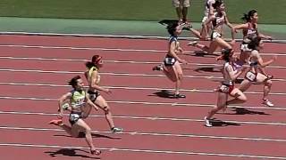 2017静岡県高校総体　女子100m　準決勝2組スローモーション