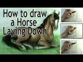 How to draw a horse laying down