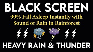 🔴 Listen \u0026 Sleep Immediately with Heavy Rain \u0026 Roaring Thunder Sounds at Night - Rain for Sleep #37