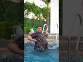 first time in swimming pool 😍 aaj blue hai pani pani shorts swimmingpool dance dancevideo