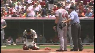 Adam Dunn Runs into Carlos Santana