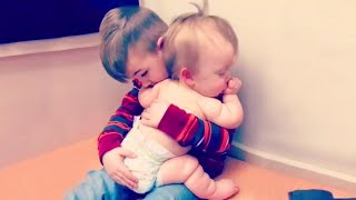 Adorable Baby Siblings Protect Each Other
