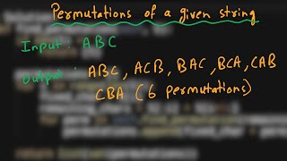 2. Permutations of a given String | String | Python | Geek For Geeks | Must Do coding Questions