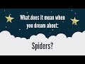 What does it mean when I dream about spiders?