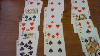 Simple 3-row magic card trick