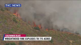 Wildfire Spreads in San Gabriel, California Foothills