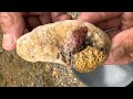 Wow.., Shocked the world !! Amazing gold discovery in the scary river. #goldprospecting