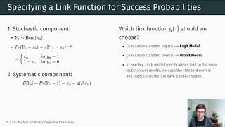 POL SCI 702 - 08 Models for Binary Dependent Variables: Logit and Probit Models