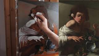 Caravaggio painting technique 3of6, real time, oil painting demonstration