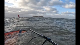 Windsurf, wingfoil le Havre: suite tempête Enol, fun!