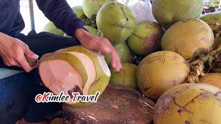 Perfect fresh coconut cutting skills