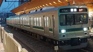 東急池上線1000系1504F各駅停車蒲田駅行き旗の台駅到着