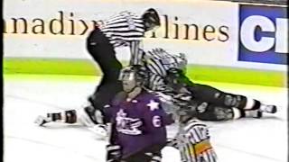 Matt Carkner vs Kyle Wanvig Top Prospects Game Feb 16/99