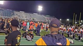 Norfolk State MDFS vs Virginia State Drum-Phi drumline battle on the track, 9/7/2024