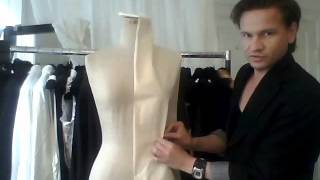 7. How to drape a stand-up collar built into a ladies' waist - by bespoke tailor Sten Martin