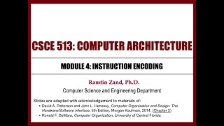 Lecture 5 - Instruction ENCODING