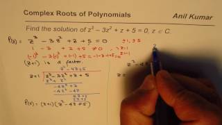 Find Complex Roots of a Cubic Equation z^3 - 3z^2 + z + 5 = 0