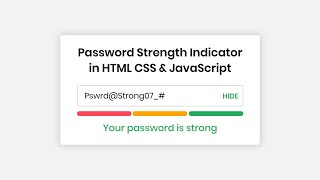 Password Strength Check in HTML CSS & JavaScript (Part -2) | CodingNepal