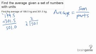 1.1.2 - Find the average given a set of numbers with units