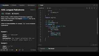 Leetcode 409 Longest Palindrome in Javascript solution with runtime and memory complexity